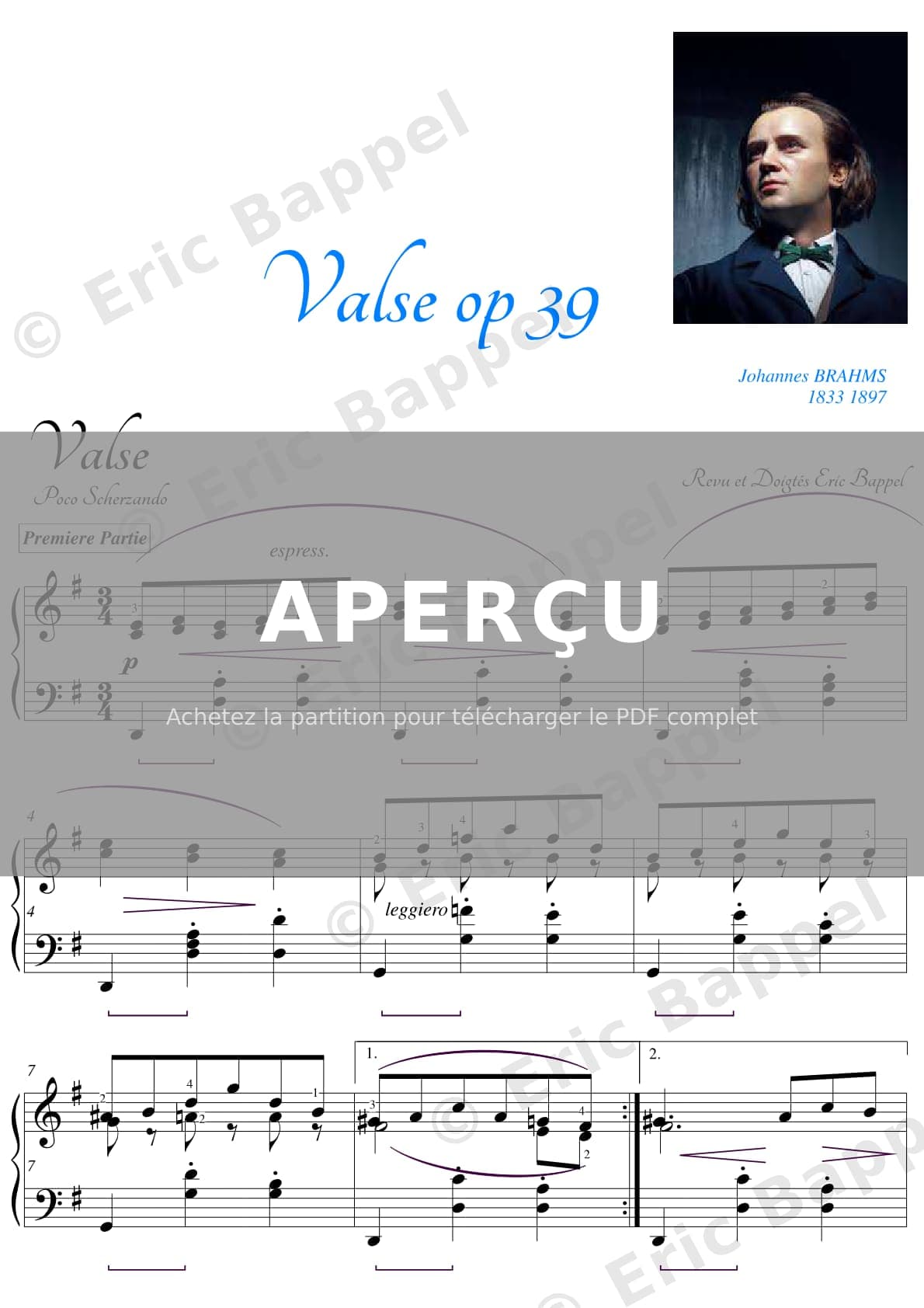 Valse n° 10, Op. 39 en Sol majeur — Extrait page 1 sur 2