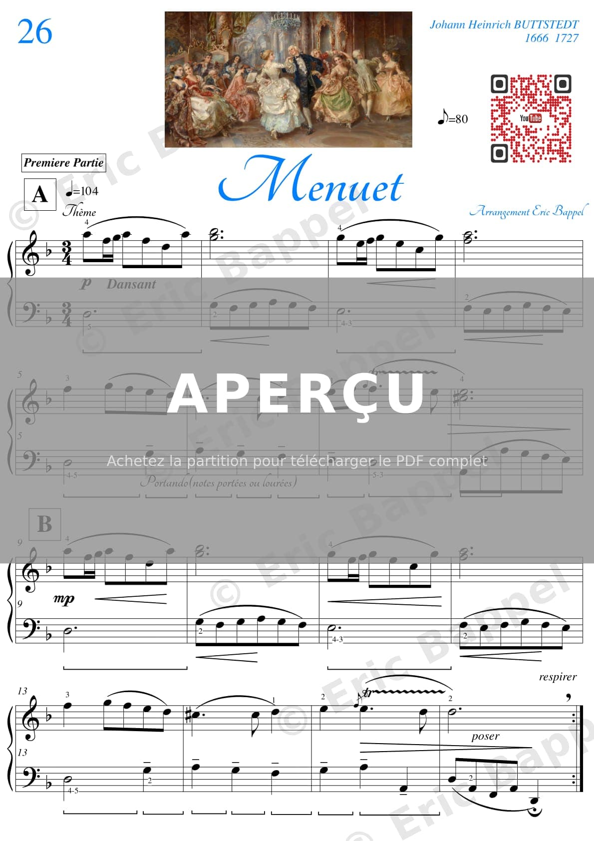 Menuet en Ré mineur — Extrait page 2 sur 4