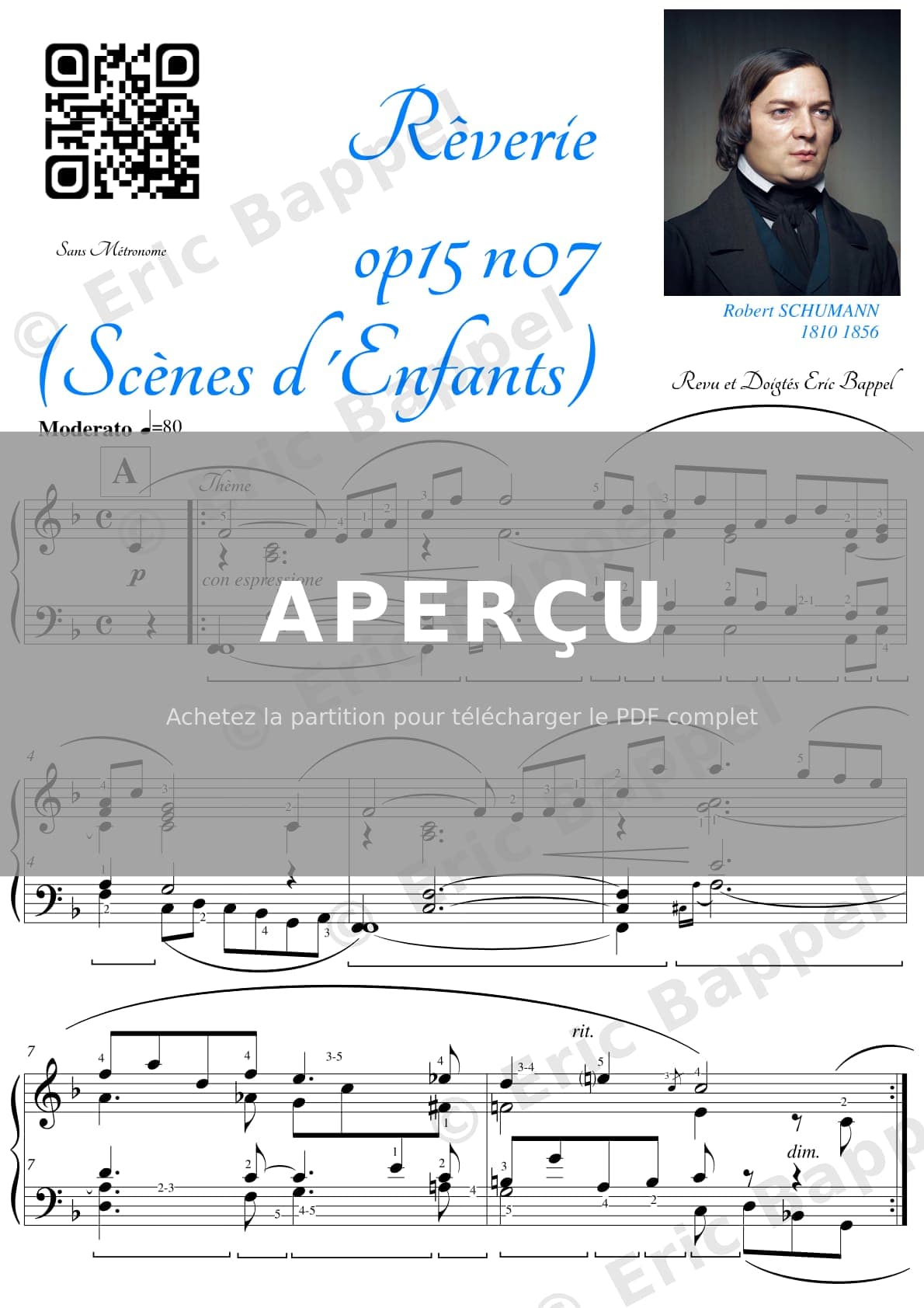 Rêverie, Scènes d'enfants, Op. 15 — Extrait page 1 sur 3
