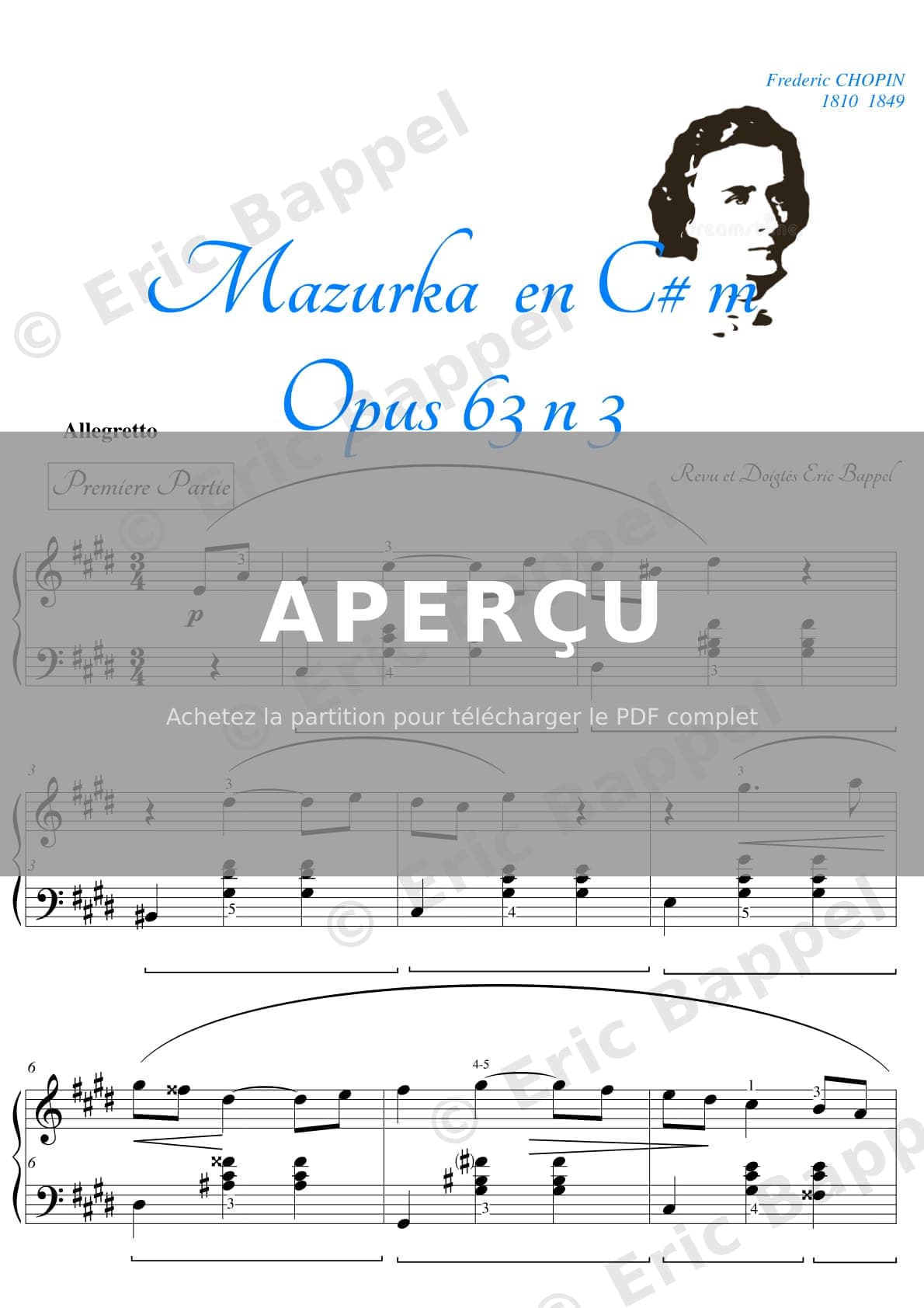 Mazurka, Op. 63, No. 3 — Extrait page 1 sur 7