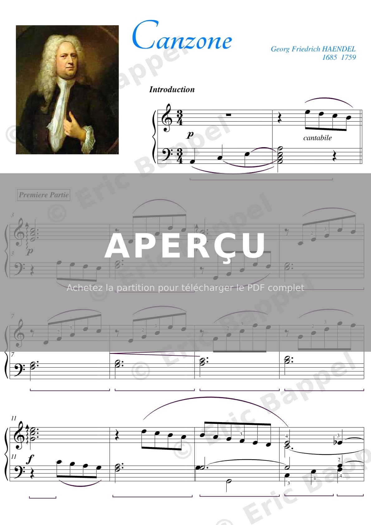 Canzone en La mineur — Extrait page 1 sur 4
