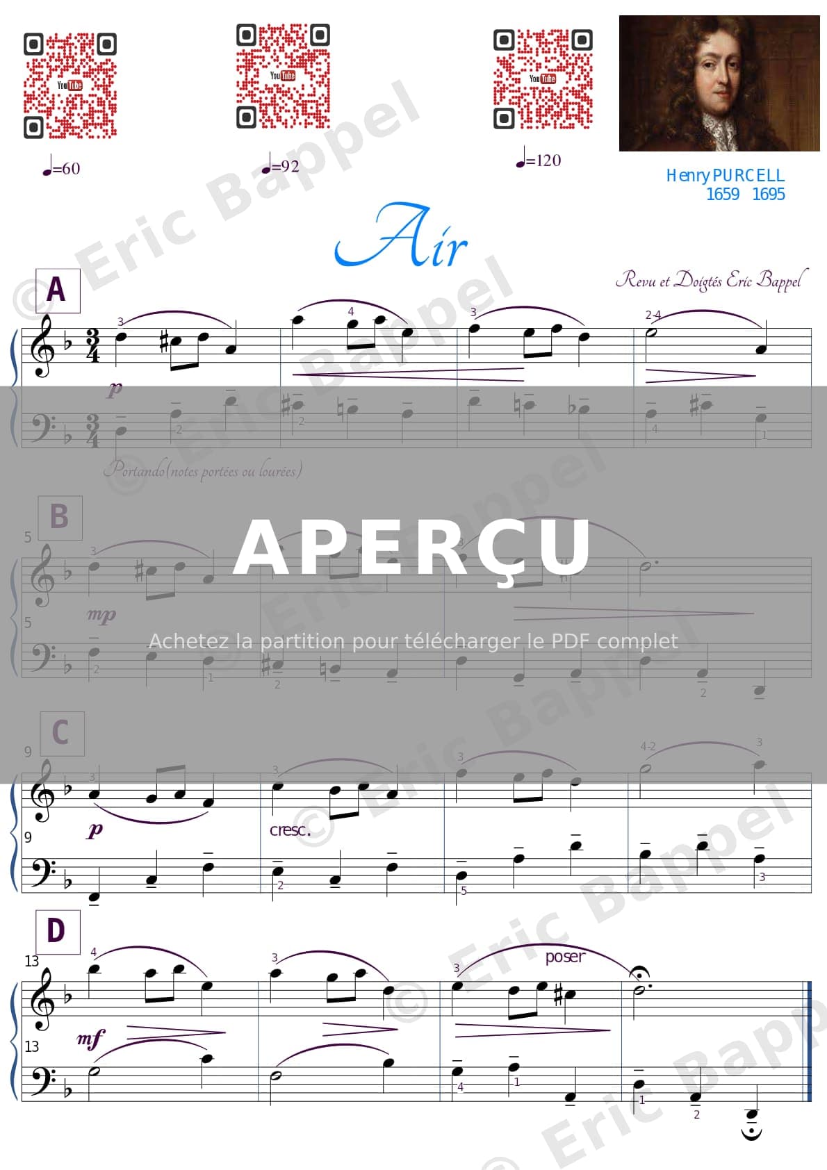 Air en Ré mineur — Extrait page 1 sur 2
