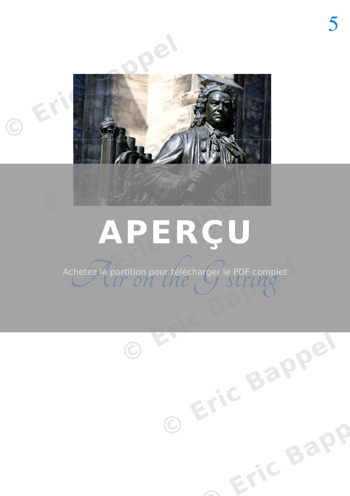 Orchestral Suite No. 3 in D Major, BWV 1068 Air "on the G String" niveau 1 B — Extrait page 1 sur 4