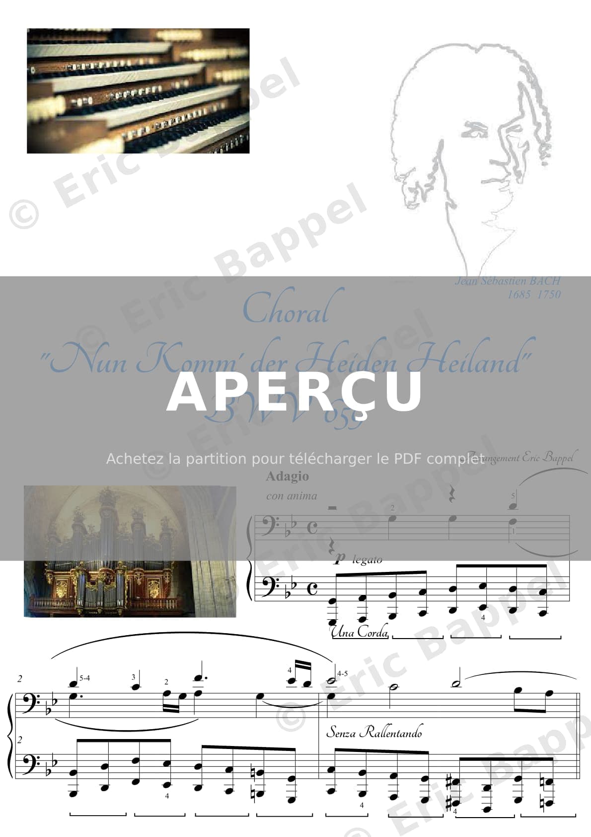 BWV 659 Choral „Nun komm‘ der Heiden Heiland", arr. Kempff — Extrait page 1 sur 8