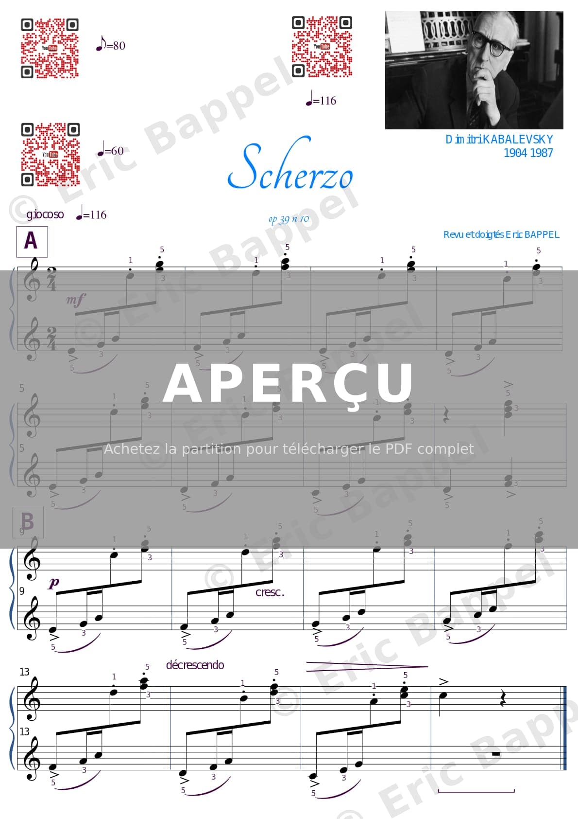 Scherzo, 24 Pieces for Children, Op. 39: No. 12 — Extrait page 1 sur 1
