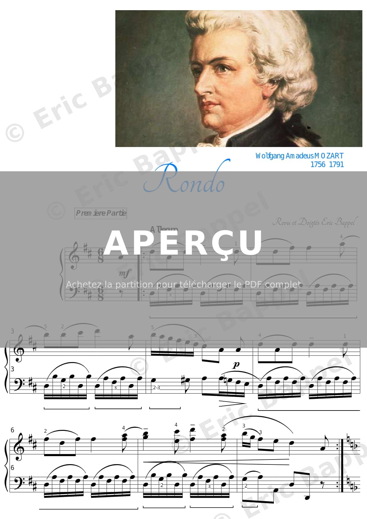 Rondo en Ré majeur (K. 15d) — Extrait page 1 sur 4