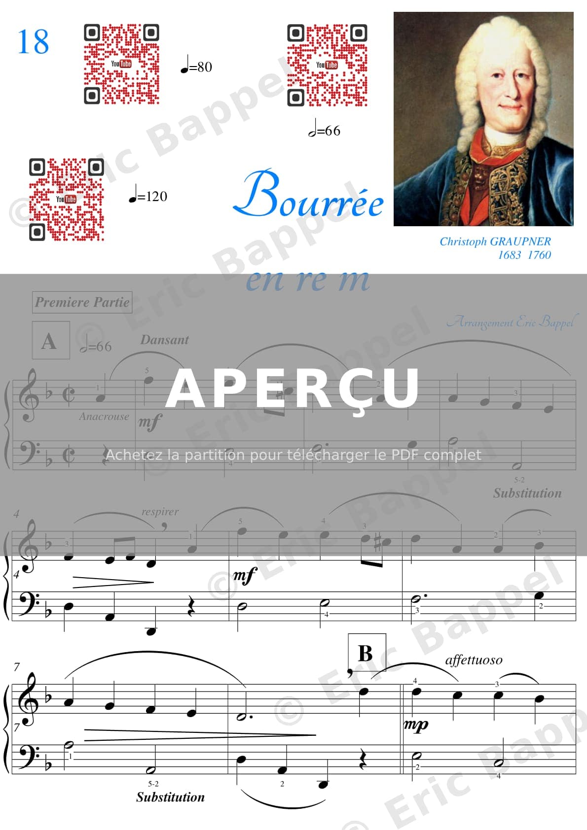 Bourrée en Ré mineur — Extrait page 2 sur 4
