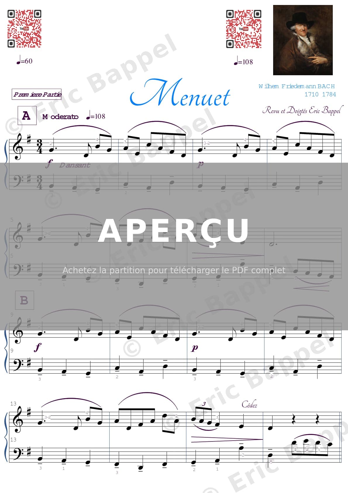 Menuet en Sol Majeur — Extrait page 1 sur 2