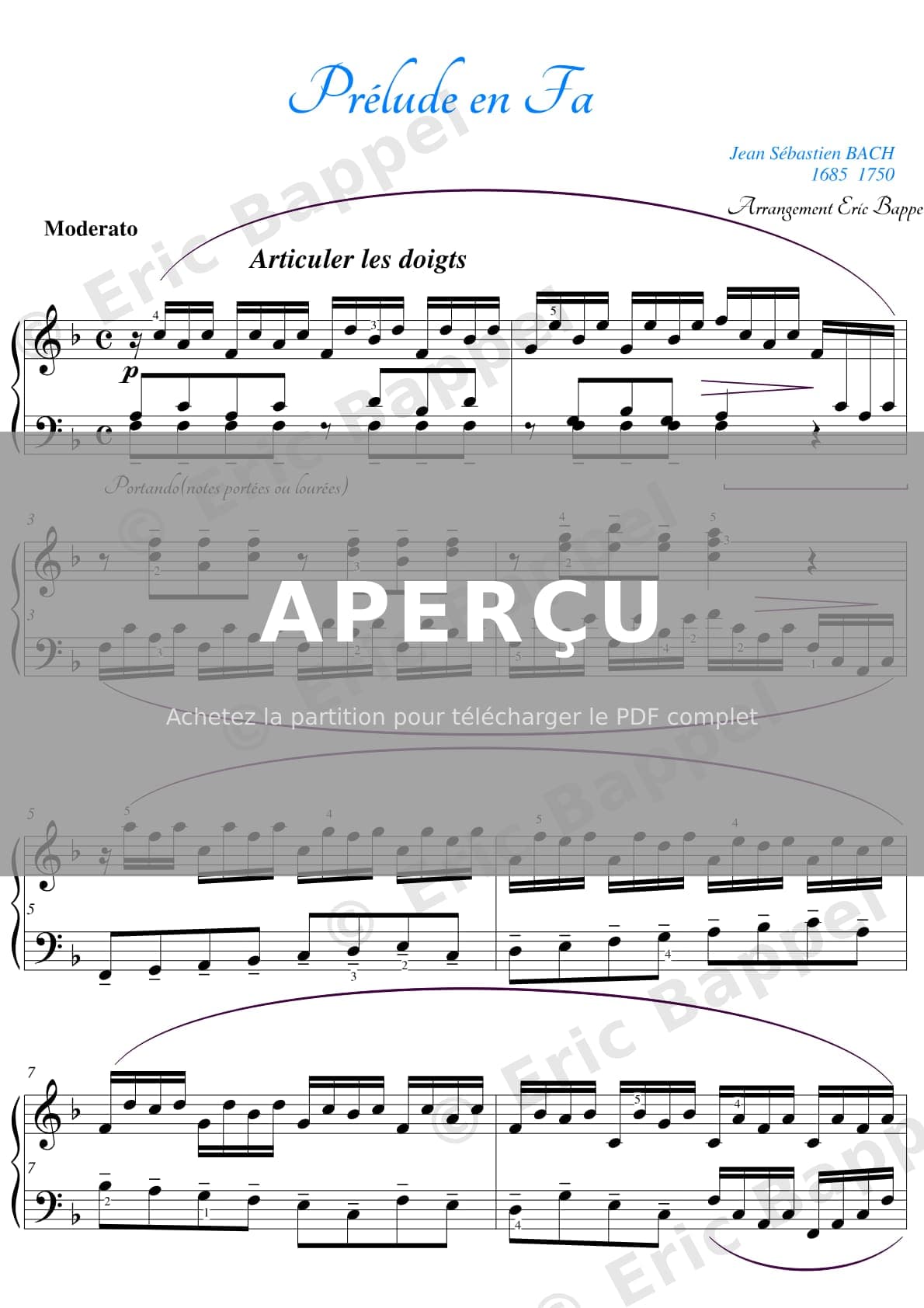 Prélude en Fa Majeur — Extrait page 1 sur 2