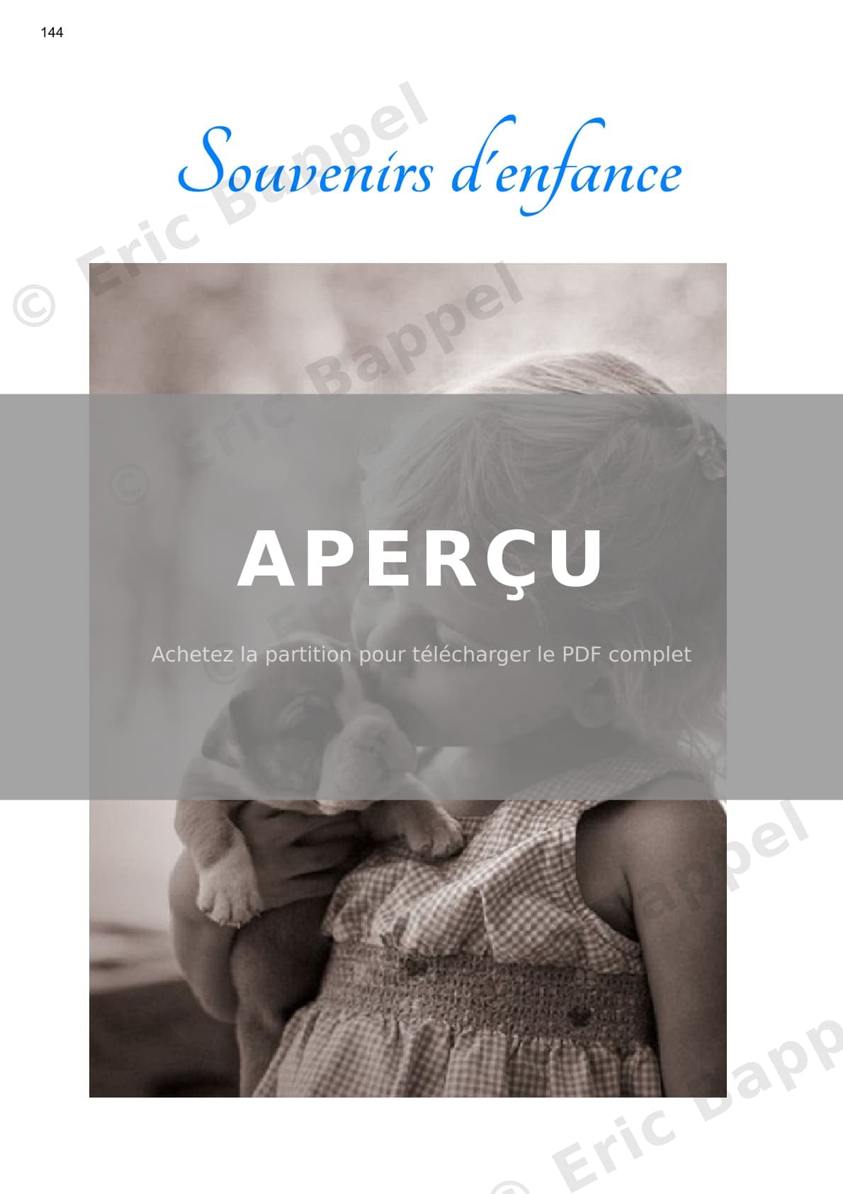 Souvenirs d'enfance — Extrait page 1 sur 6