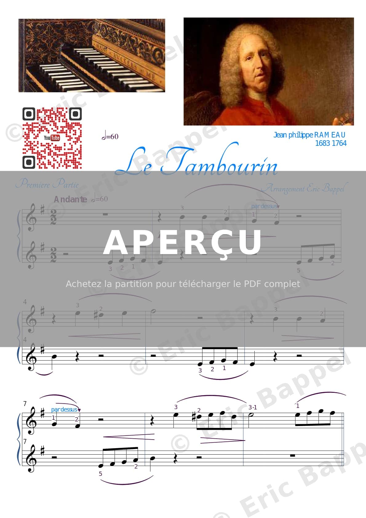 Tambourin version simplifiée — Extrait page 1 sur 3