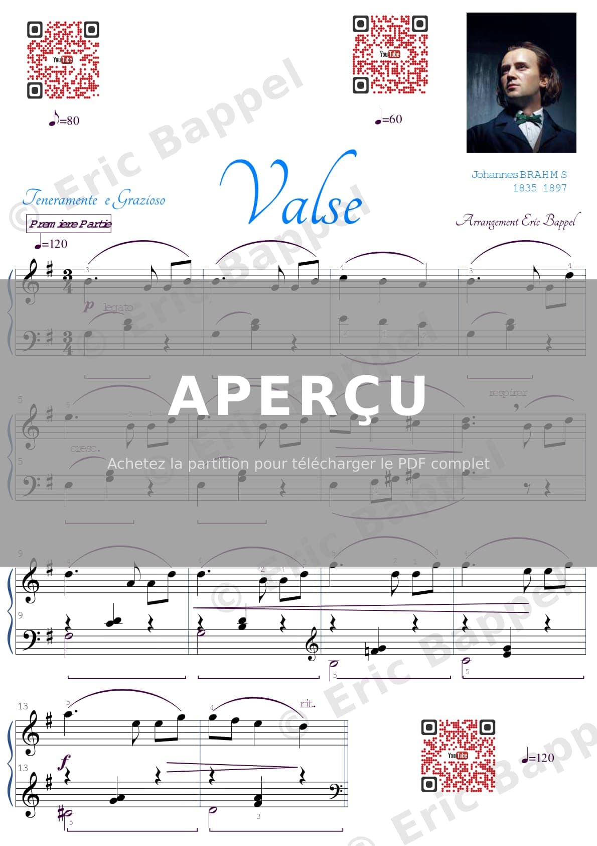Valse n° 15, Op. 39, version simplifiée — Extrait page 1 sur 3