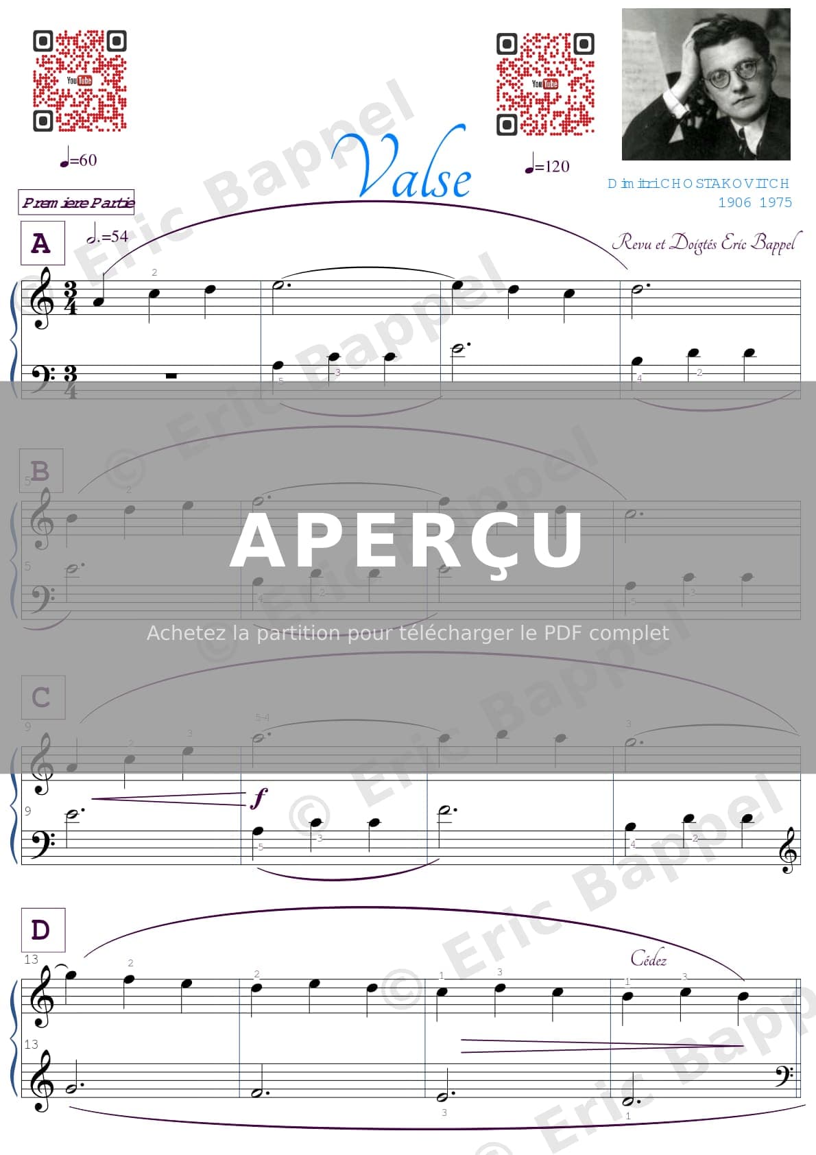 Valse en La mineur — Extrait page 1 sur 2