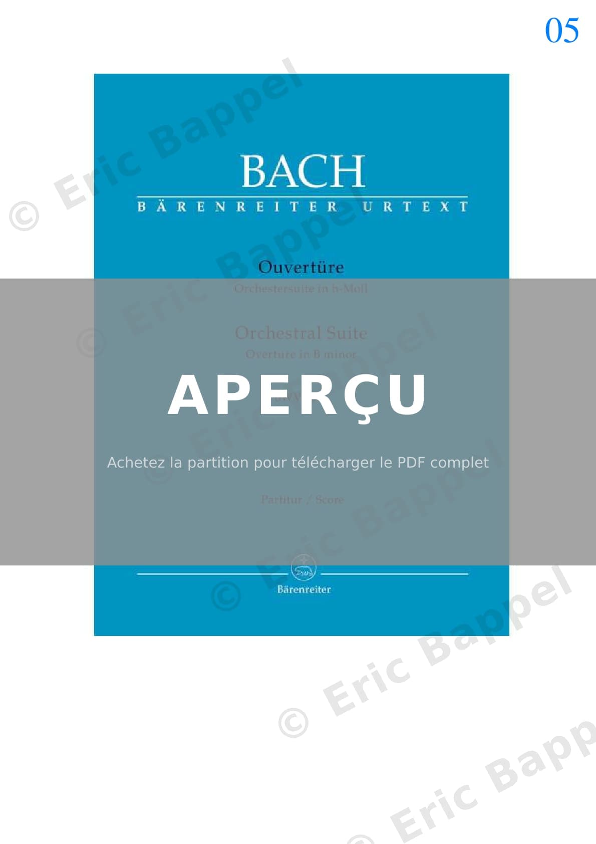 Orchestral Suite No. 2 In B Minor, BWV 1067: VII. Badinerie transcription pour piano en la m niveau 2 — Extrait page 1 sur 6