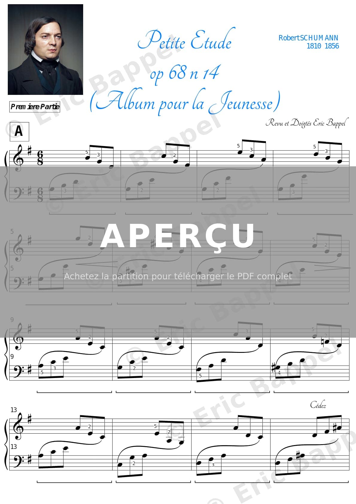 Petite étude, Album pour la jeunesse, Op. 68 No. 14 — Extrait page 1 sur 4