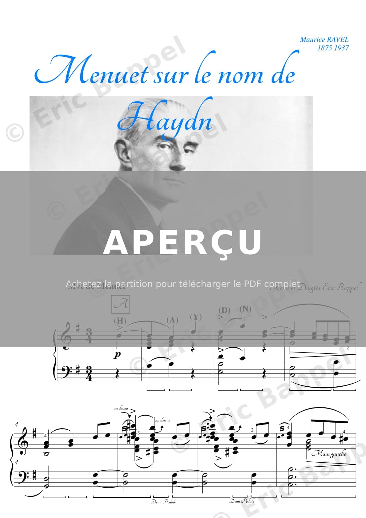 Menuet sur le nom de Haydn, M. 58 — Extrait page 1 sur 5