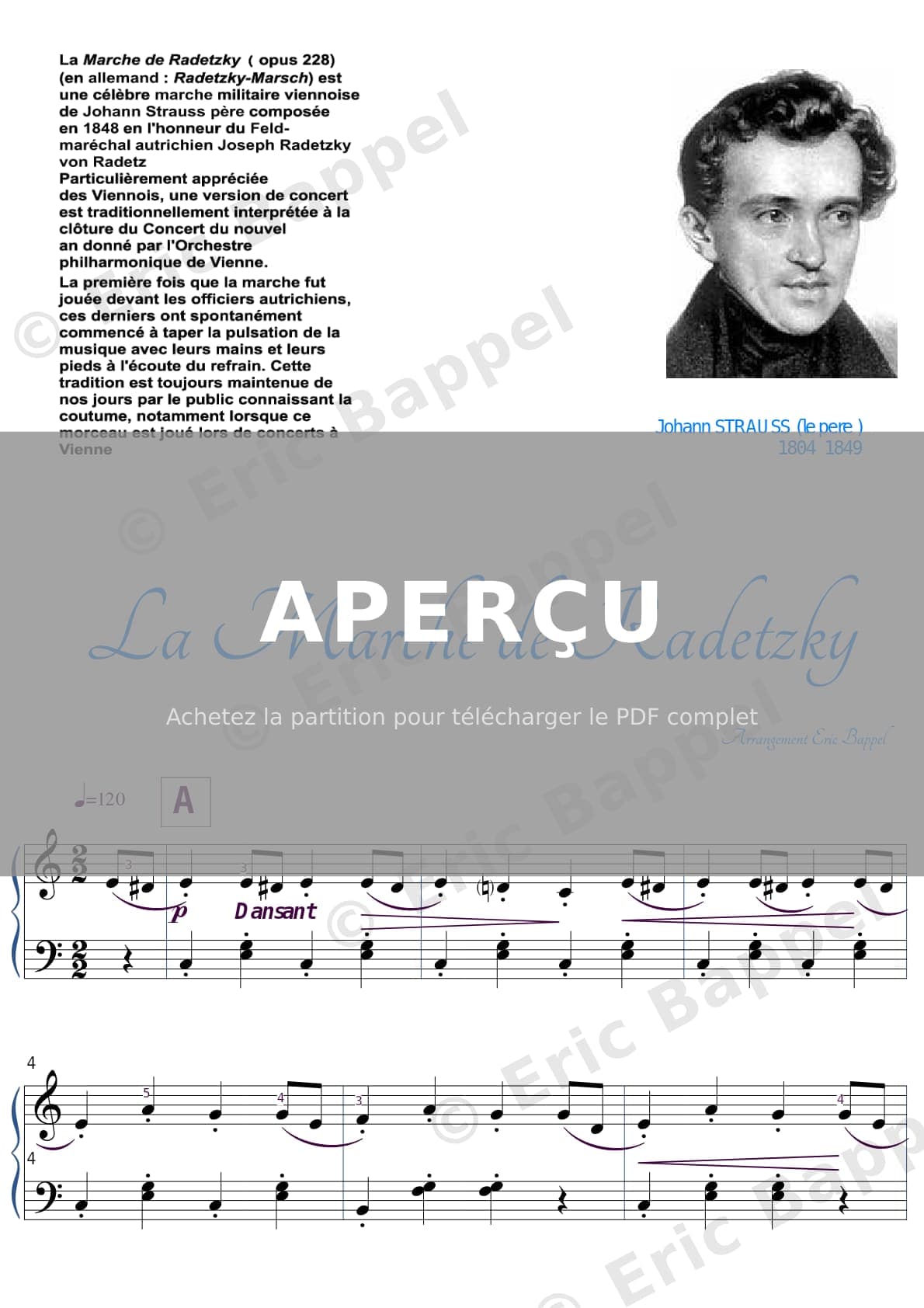 Marche de Radetzky — Extrait page 1 sur 2