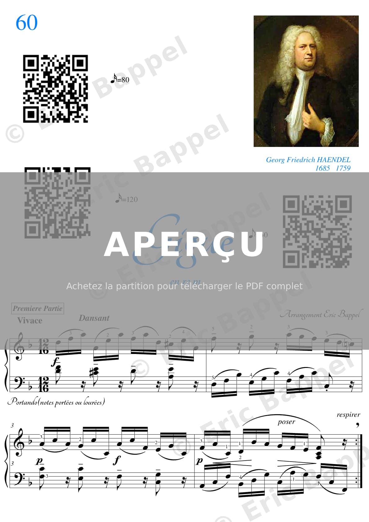 Suite en Ré mineur, HWV 437: IV. Gigue — Extrait page 2 sur 4