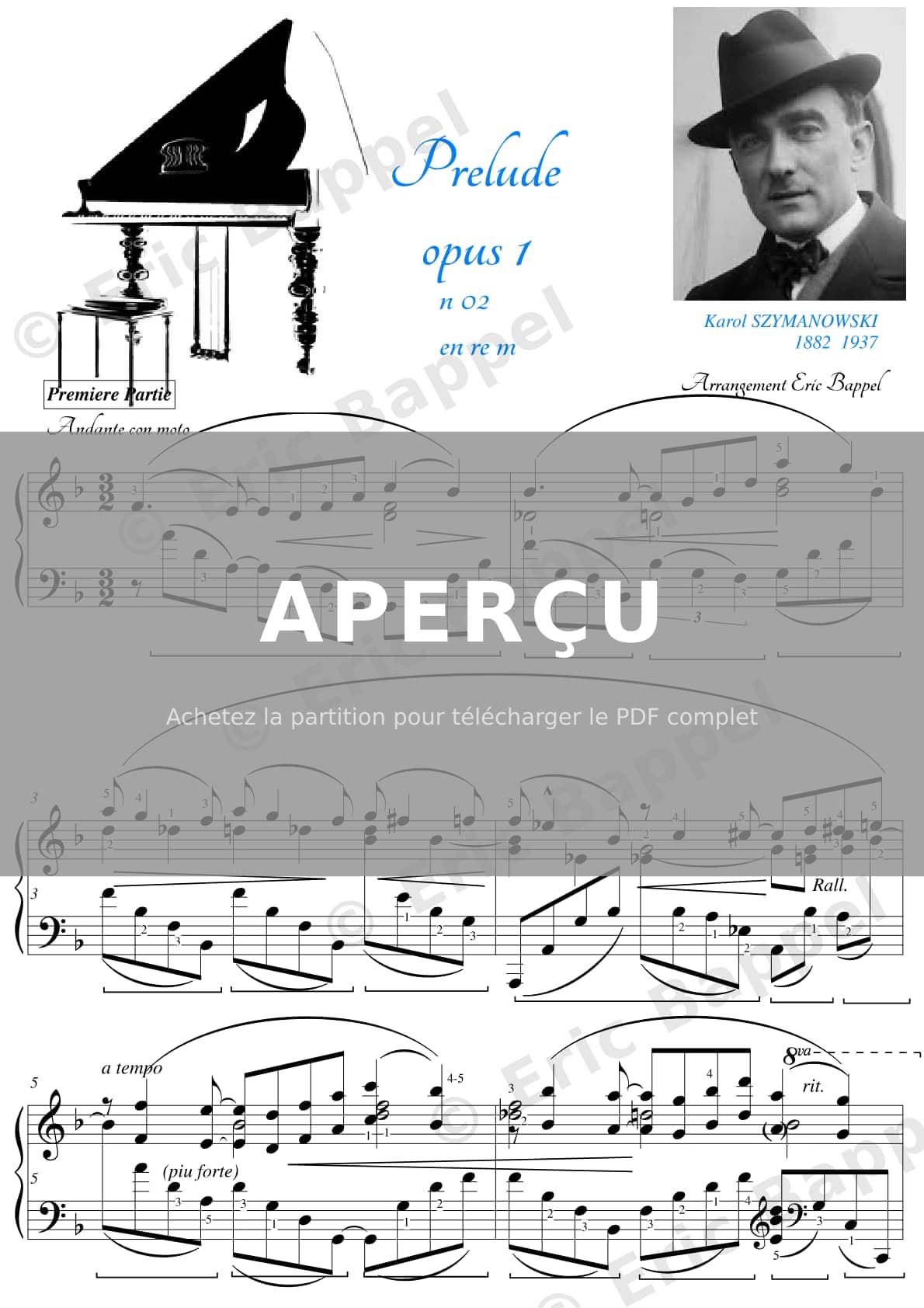 Prélude en Ré mineur, Op. 1 No. 02 — Extrait page 1 sur 5